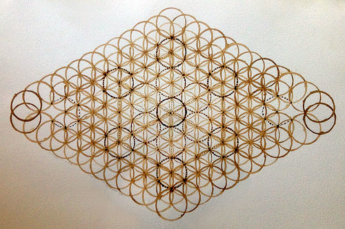 lozenge of life coffee art variation on sacred geometry