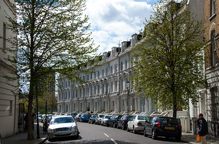 Façades de grandes maisons, Ladbroke Crescent, Notting Hill