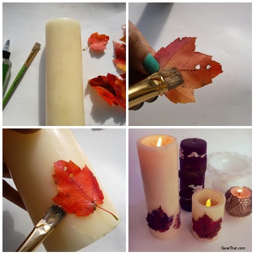 DIY Falling Leaves Candles