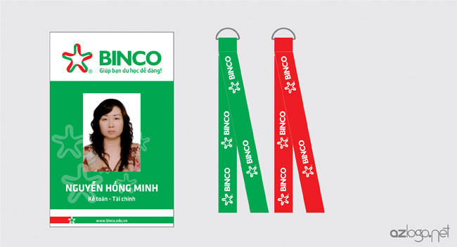 Thiết kế thẻ đeo và dây đeo thẻ nhân viên công ty tư vấn du học BINCO