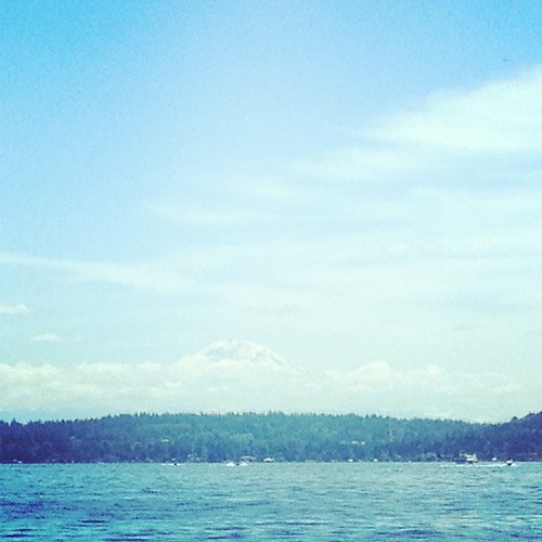Lake Washington. Can you spot Mount Rainier?