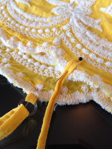 Yellow Rose of Texas Dress-to-Cami Refashion - In Progress