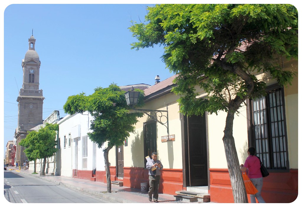 la serena street with church
