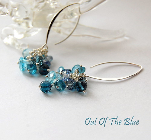 Out Of The Blue Earrings by gemwaithnia