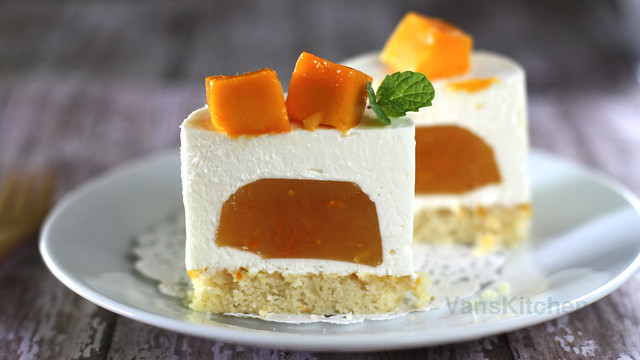 No-bake orange cheesecake with mango (Cheesecake mousse)