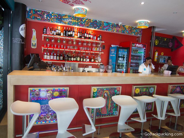 A closer look at the colorful bar
