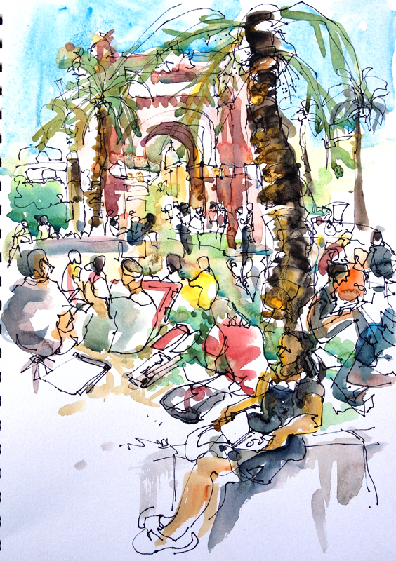 Sketchcrawl at Arc de Triomf, Barcelona