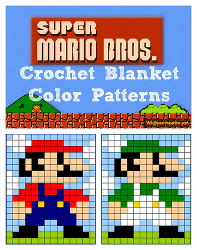 Mario & Luigi Granny Square Crochet Design Collage