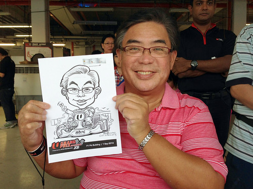 caricature live sketching for NTUC U Grand Prix Experience 2013 - 12