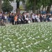 A sea of flowers at the 10,000 Cuts and Counting protest