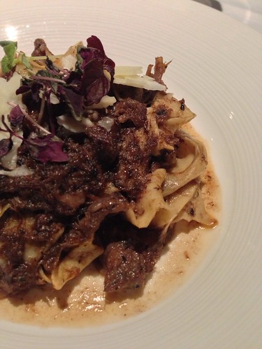 Pappardelle: Homemade Whole Grain Pappardelle with Ragout of slow cooked Venison & Pecorino
