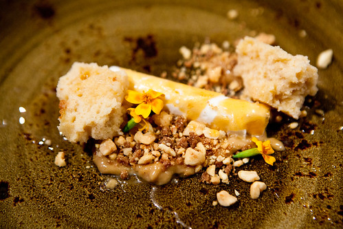 Peanut butter & curry dessert by Chef Phillip Speer of Uchi for his Pop Up Pastry Tasting