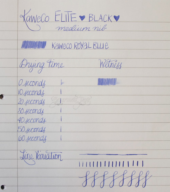 Kaweco Elite Fountain Pen - Medium Writing Sample