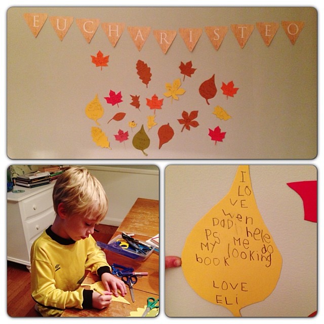 Such a gift to see Eli's heart of gratitude... #heloveshisdaddy, #1000gifts, #eucharisteo