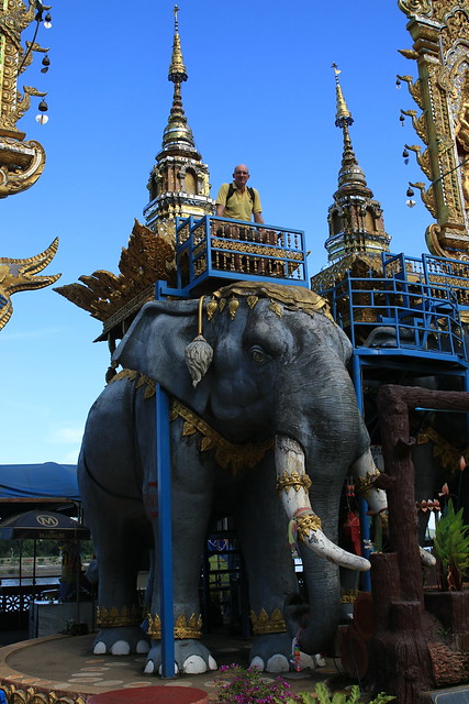 Standing on elephants statue