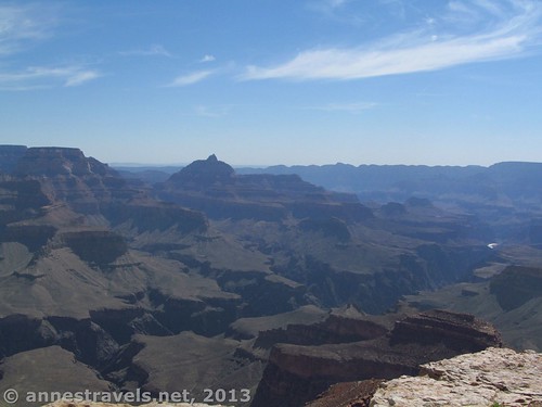 Vishnu Temple (center left) and the Colorado River (right) from Shoshone Point, Grand Canyon National Park, Arizona