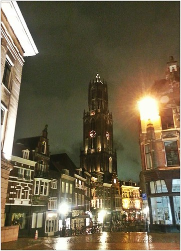City hall, Domtoren & Vismarkt - by night by Bontrop