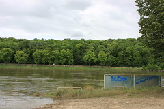 La plage fermée suite à la crue de la Seine de mai-juin 2016