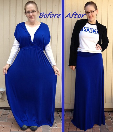 Cobalt Blue Maxi Skirt - Before & After