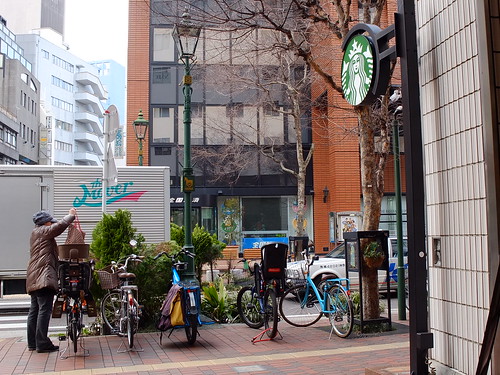 improvised bike parking on Bashamichi street. by owenfinn16
