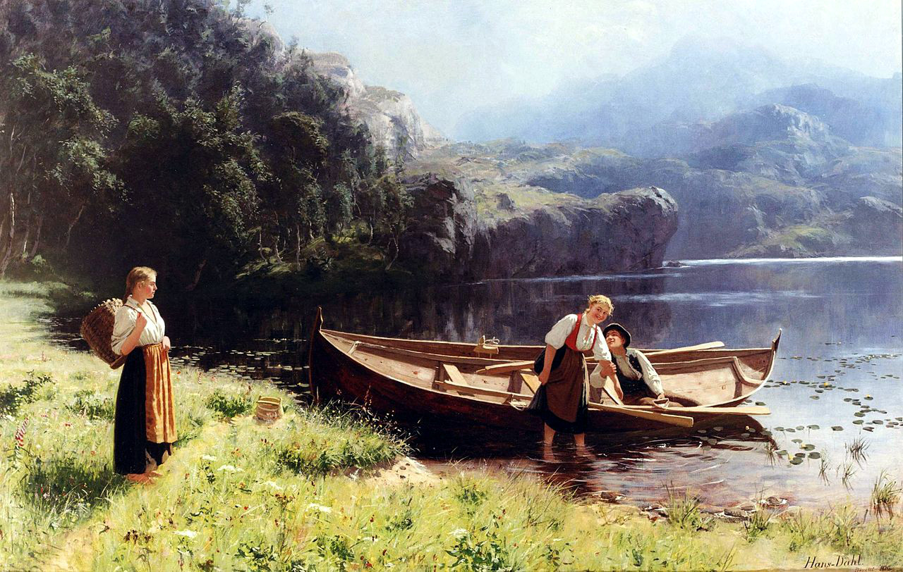 By the Water's Edge by Hans Dahl, 1880