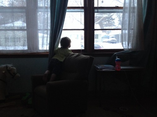 Watching daddy snowblow