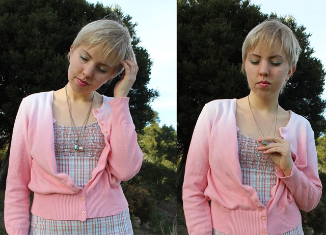 Ombre Pink Tangerine Cardigan, Chartres - OOTD 1/2/2014