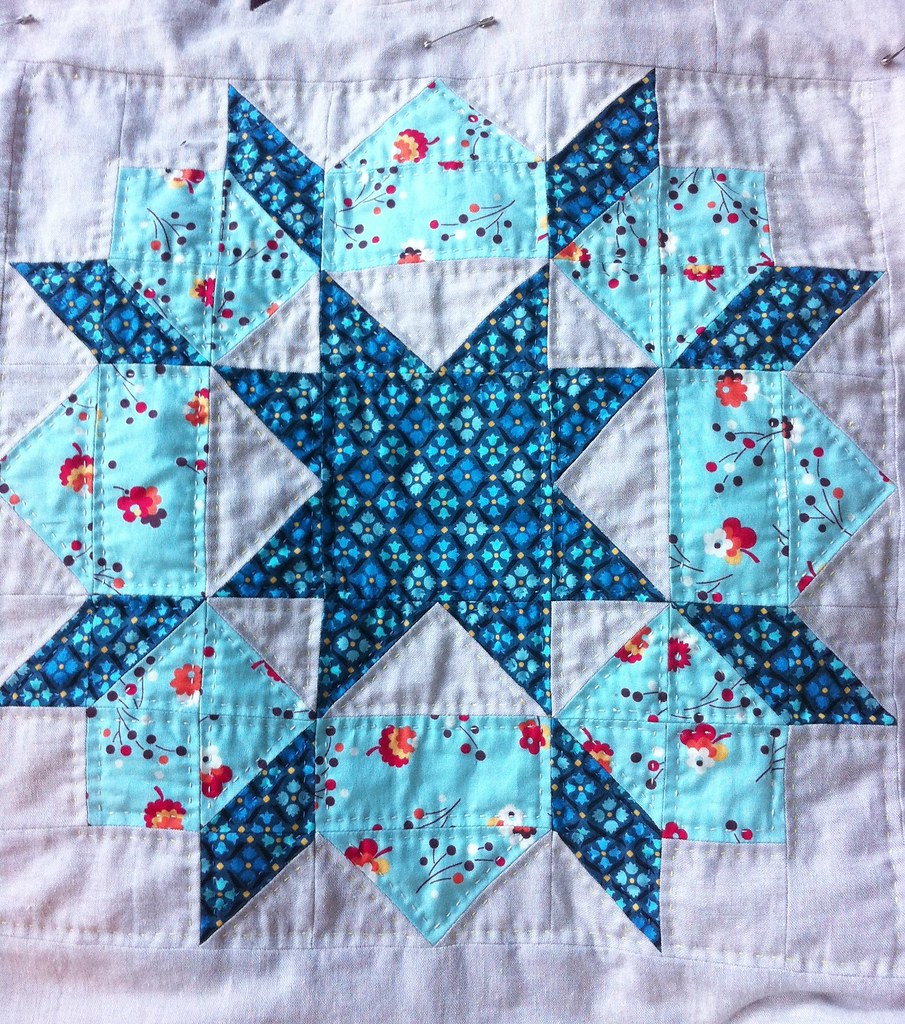 Swoon Quilt Block 3, Quilted