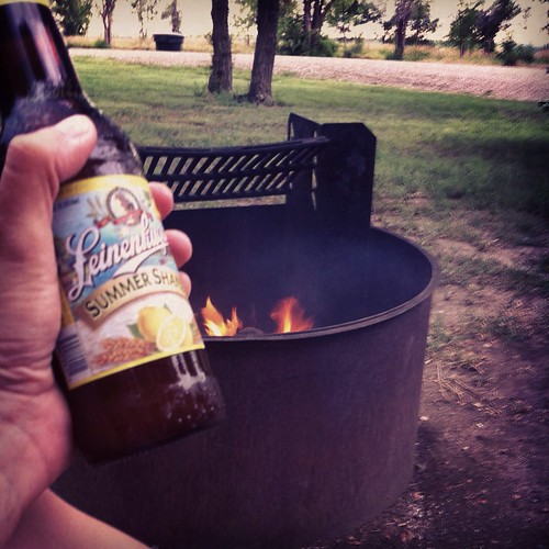 Beer and campfire