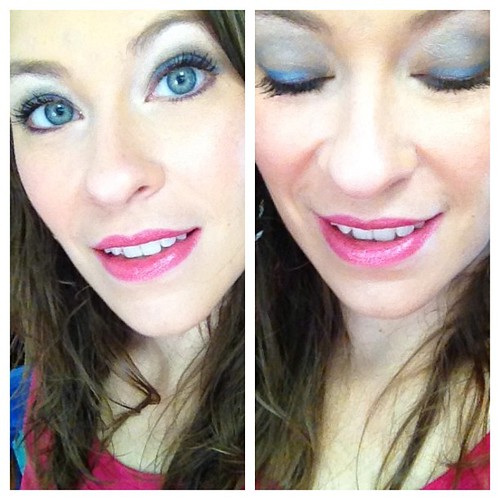 #doyourmakeup 8/4/13 #nofilter #beauty #bblogger #beautyblogger #makeup #todaysface Put on your brights! On the eyes: @covergirl black & white Smoky Shadow Blast duo. Lined upper & lower lashes with @covergirl liquiline blast eye liner in Violet Voltage, 