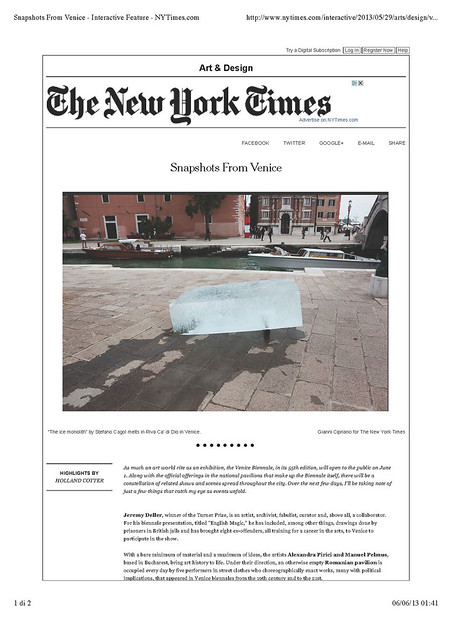 The NYTimes Snapshots From Venice Biennale 2013