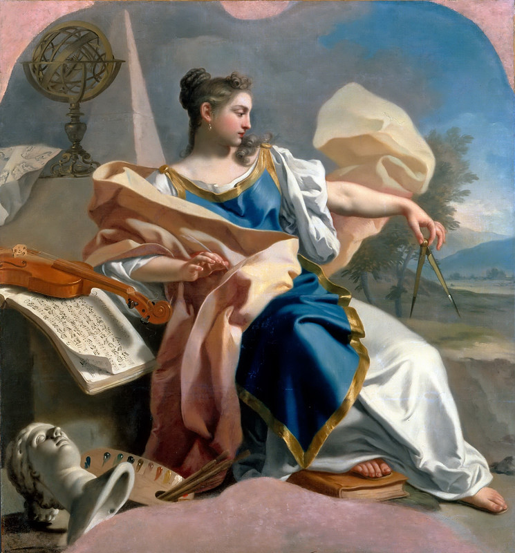 ' Allegory of The Arts' Francesco de Mura ( Italian 1696-1782) Oil on canvas , circa 1747-50. Louvre