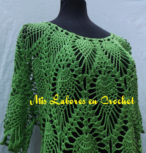 Mis labores en Crochet: Blusa de piñas en hilaza Armonia