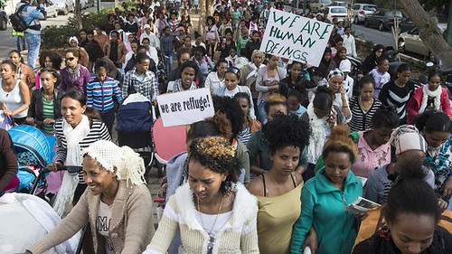 African women and children in the thousands demonstrated in Israel against racism on January 15, 2014. They are demanding asylum and the end to racial profiling. by Pan-African News Wire File Photos