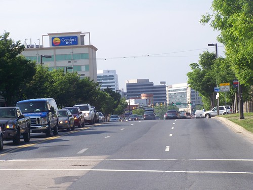 Looking into Silver Spring, northward, from DC on Georgia Avenue NW