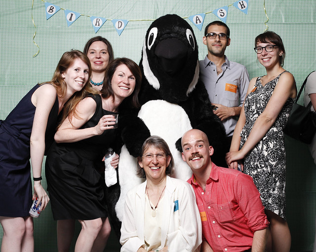 SJ Rozan and the Blue Rider crew at the Penguin BEA Bird Bash
