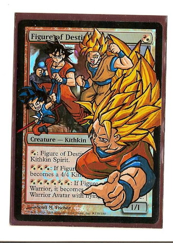 Figure of Destiny Magic the Gathering Altered Art MTG Card Goku Dragonball Z Art Magic cards