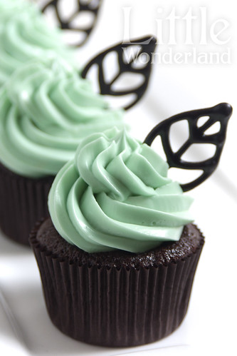 Cupcakes de menta y chocolate / Chocolate and peppermint cupcakes