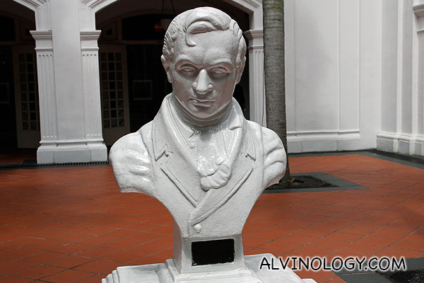 A bust of Sir Stamford Raffles 