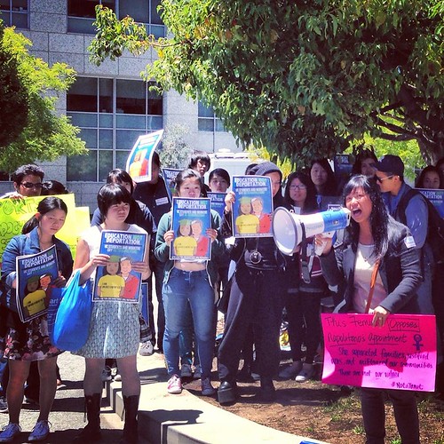 students protesting janet napolitano