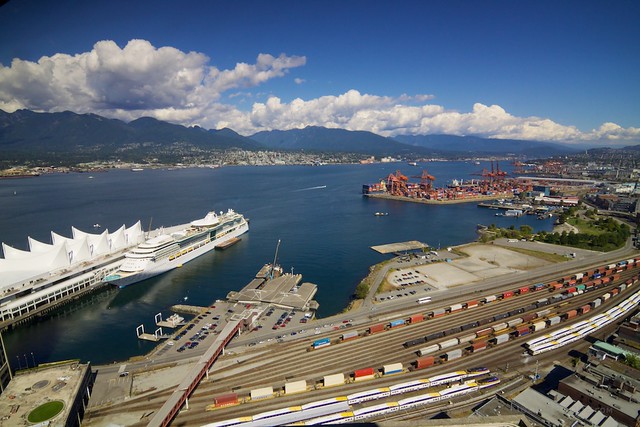 Today in Vancouver: Boats, Cranes and Trains