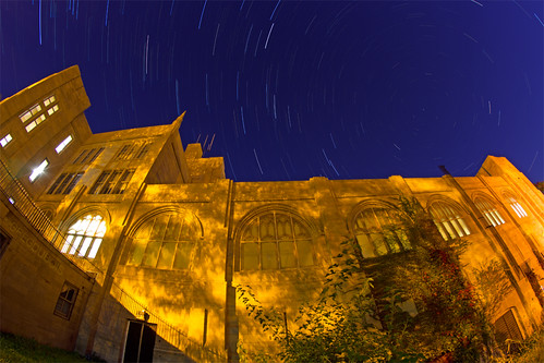 North Star and Star Trails over Brighton High School in the Morning, Boston by Greg DuBois Photo