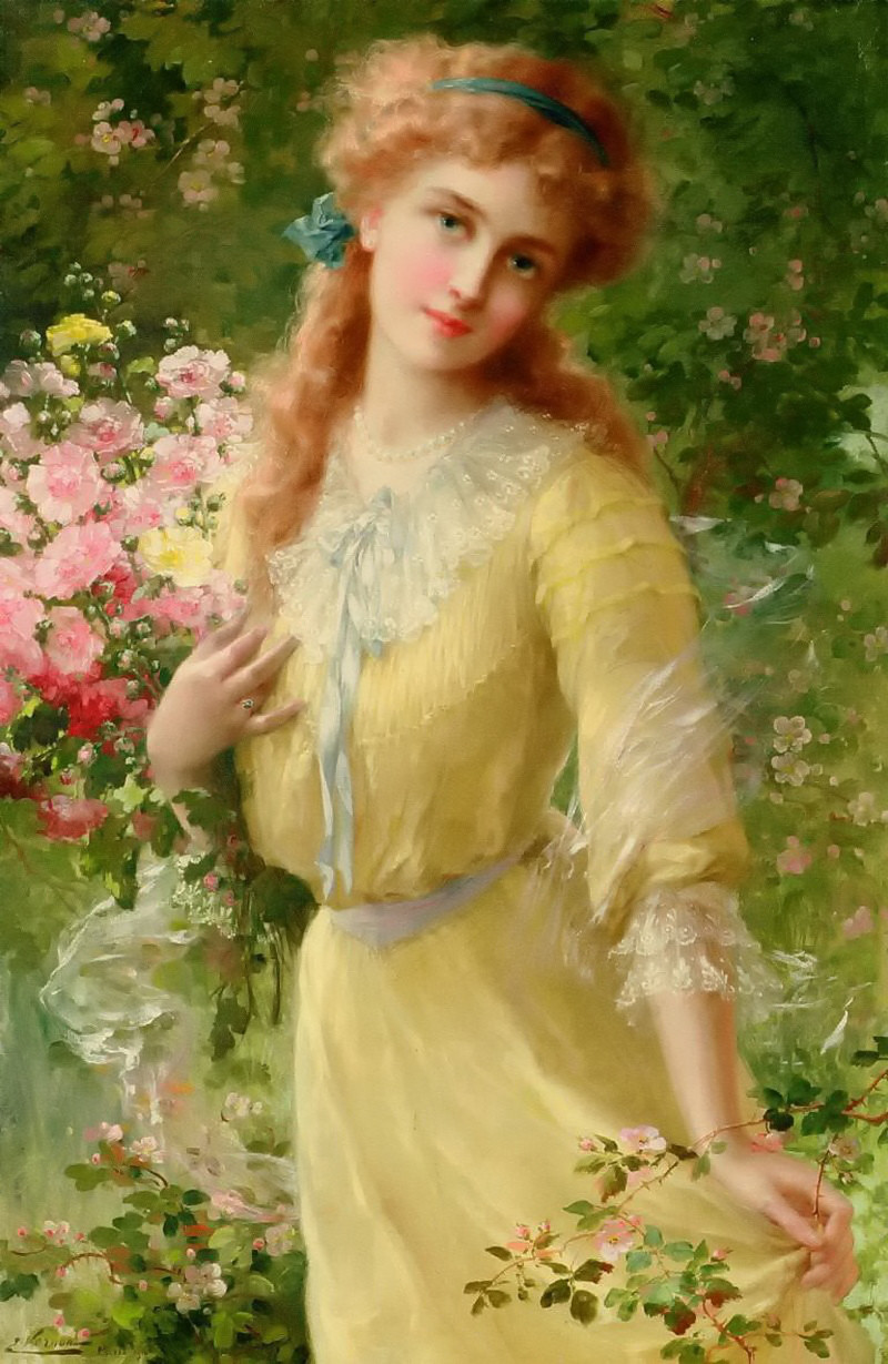 Portrait of a Girl by Emile Vernon - Date unknown