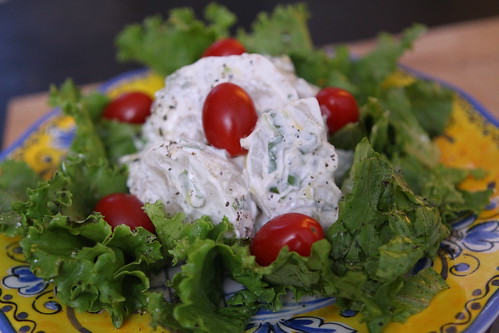 Kohlrabi with Sour Cream and Scallions with Tropicana Lettuce Salad