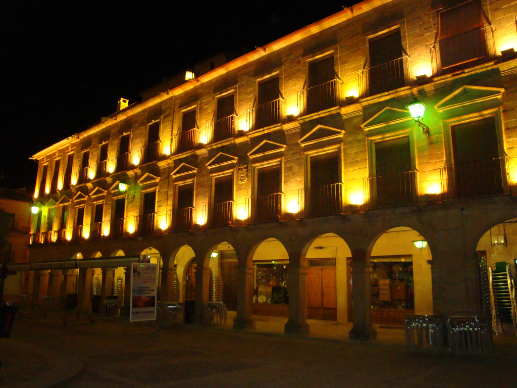 9. Detalle de la Plaza Mayor de noche. Autor, Zubitarra