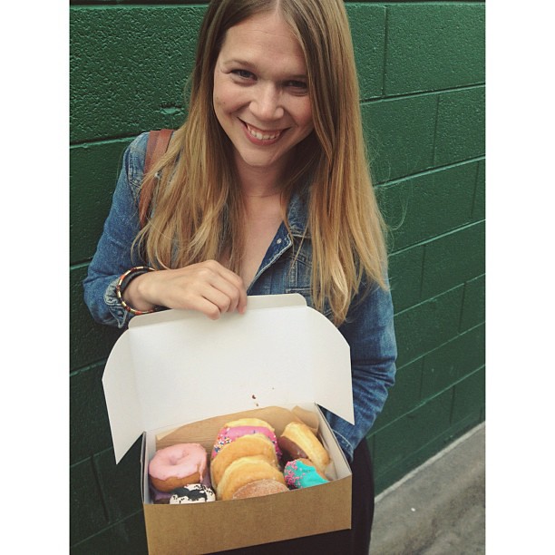 I am overly excited about this box of doughnuts from Varsity in Manhattan. Photo by Trent.