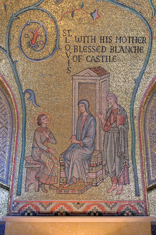Cathedral Basilica of Saint Louis, in Saint Louis, Missouri, USA - mosaic 6 in Narthex - St. Louis with his Mother Blessed Blanche of Castile