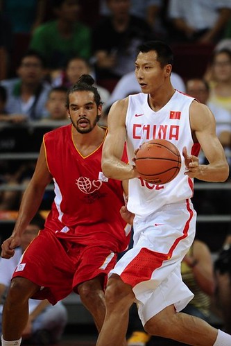 July 1st, 2013 - Joakim Noah plays defense in the Yao Foundation charity game in Beijing
