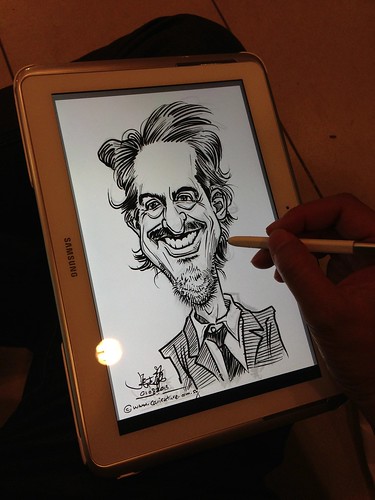 Robert Downey digital caricature pen sketch on Samsung Galaxy Note 10.1