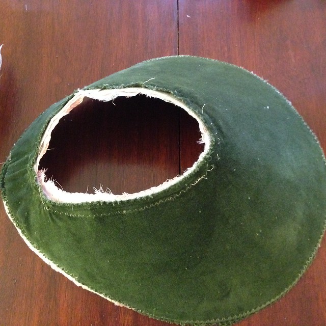 Sew bottom and top edges of upper brim